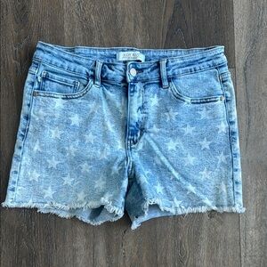 Judy Blue Star Print Denim Shorts - Size Large
